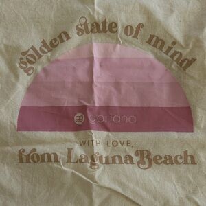 Gorjana Tan and Pink Tote Bag with love from Laguna beach golden state of mind